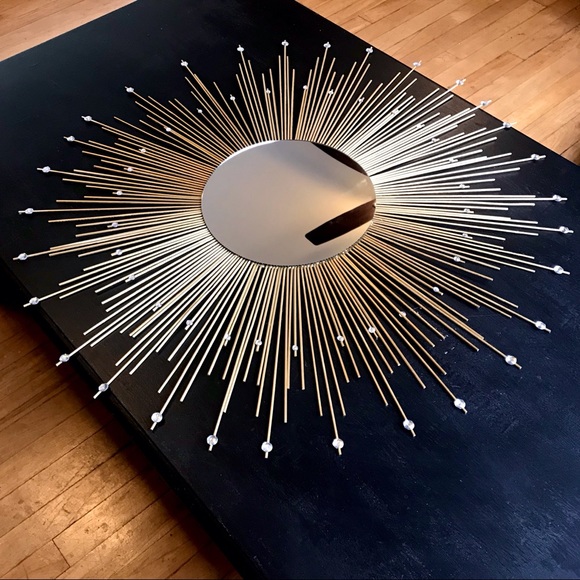 35" Gold Sunburst Mirror Decorative Wall Mirror - Picture 2 of 8